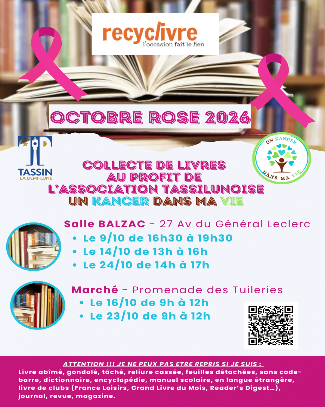 Collecte de livres - Octobre rose 2026